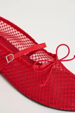 Ballerine in rete - Rosso