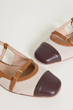 Ballerine slingback basse - Marrone