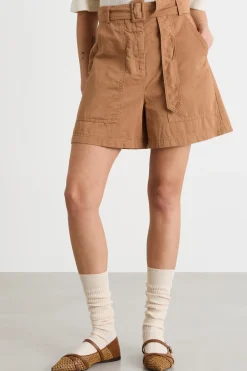 Bermuda con maxi tasche - Cammello