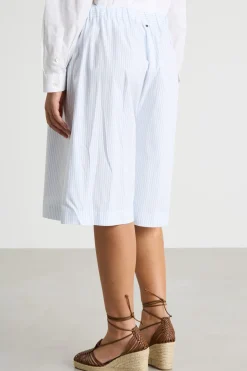 Bermuda in popeline stampato - Azzurro Bianco