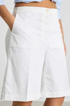 Bermuda in raso con tasche - Bianco