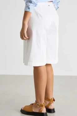 Bermuda in raso con tasche - Bianco
