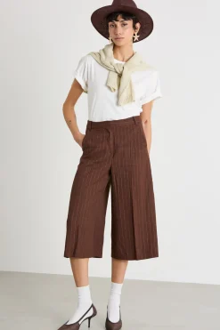 Bermuda in twill - Marrone