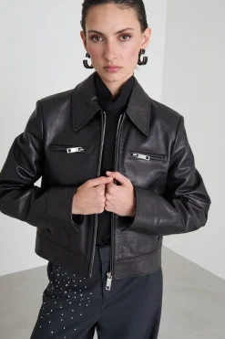 Biker con taschini - Nero