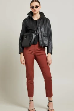 Biker in nappa con tasche - Nero