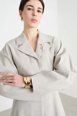 Blazer aderente con piccolo rever - Grigio