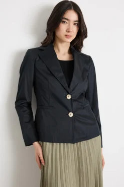 Blazer aderente con stampa geometrica - Nero