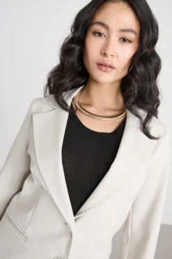 Blazer aderente in jersey - Beige