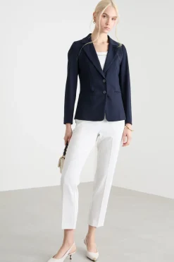 Blazer aderente in jersey - Blu