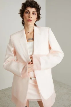Blazer a doppio strato - Rosa Bianco