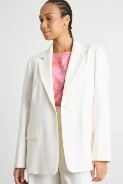 Blazer ampio con tasche - Bianco