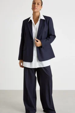 Blazer ampio con tasche - Blu