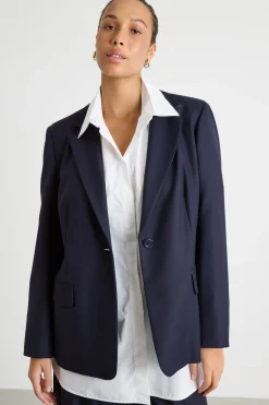 Blazer ampio con tasche - Blu