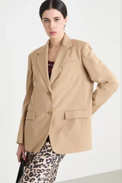 Blazer ampio e dritto - Cammello
