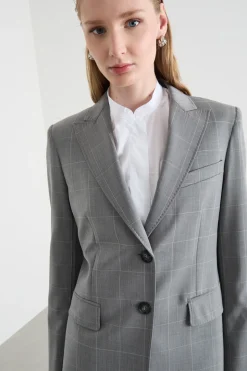 Blazer a quadri - Grigio