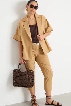 Blazer boxy con ampie maniche - Cammello