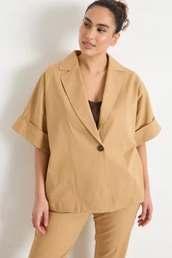 Blazer boxy con ampie maniche - Cammello