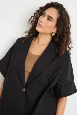 Blazer boxy con ampie maniche - Nero