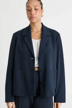 Blazer boxy con tasche maxi - Blu