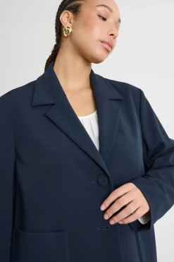 Blazer boxy con tasche maxi - Blu
