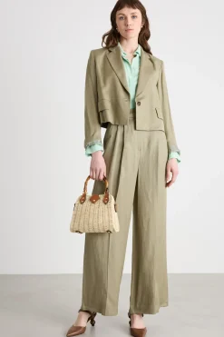Blazer boxy in twill - Verde