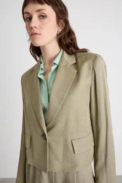 Blazer boxy in twill - Verde