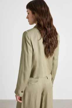 Blazer boxy in twill - Verde