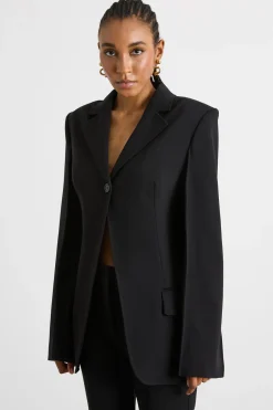 Blazer con apertura centrale - Nero