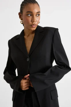 Blazer con apertura centrale - Nero