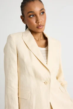 Blazer con bottone singolo - Avorio