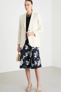 Blazer con bottone singolo - Avorio