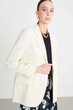 Blazer con bottone singolo - Avorio