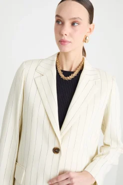 Blazer con bottone singolo - Avorio