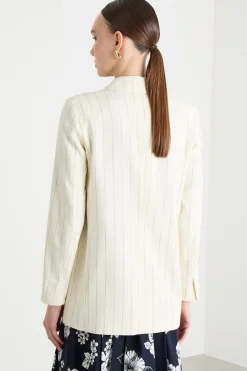 Blazer con bottone singolo - Avorio
