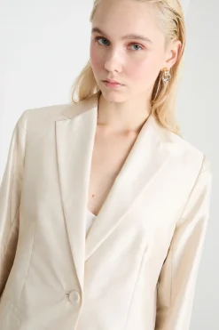 Blazer con bottone singolo - Avorio
