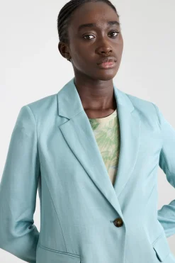 Blazer con bottone singolo - Azzurro
