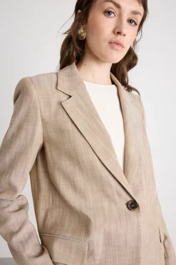 Blazer con bottone singolo - Beige