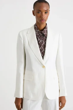 Blazer con bottone singolo - Bianco