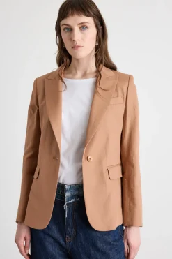 Blazer con bottone singolo - Cammello