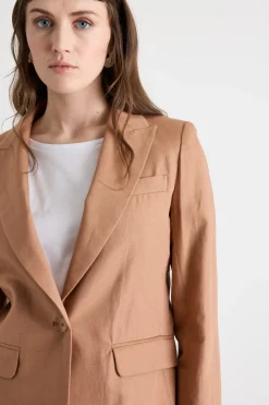 Blazer con bottone singolo - Cammello