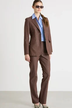 Blazer con bottone singolo - Marrone