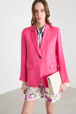 Blazer con bottone singolo - Rosa