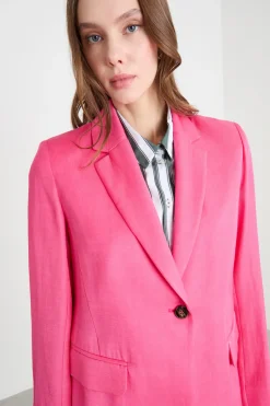 Blazer con bottone singolo - Rosa