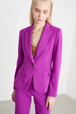 Blazer con bottone singolo - Viola