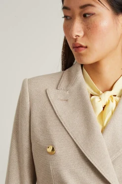 Blazer con bottoni metallici - Sabbia