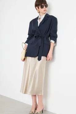 Blazer con cintura - Blu Notte