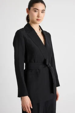 Blazer con cintura - Nero