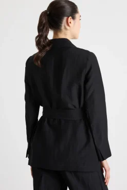Blazer con cintura - Nero