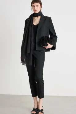 Blazer con cintura - Nero