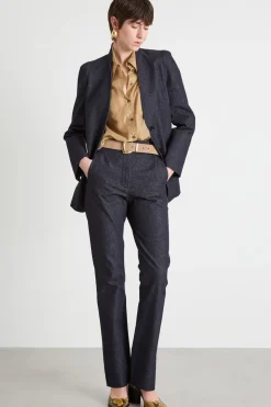Blazer con collo in piedi - Blu